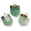 Natural Green Strawberry Quartz Pointed Pendants G-M431-05G-02-1