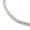 304 Stainless Steel Round Snake Chain Bracelets with Clasps BJEW-F472-01P-03-2