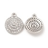 Brass Micro Pave Clear Cubic Zirconia Pendants KK-E071-16P-1