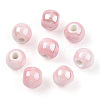 Pearlized Handmade Porcelain Round Beads PORC-S489-6mm-16-3