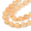 Ombre Effect Dyed Transparent Crackle Glass Beads Strands GLAA-Q111-10MM-06-4