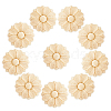 12Pcs Wood Timber Carved Onlay Applique AJEW-FH0007-93A-1
