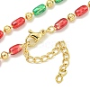 Brass Enamel Column Link Chain Necklaces NJEW-H039-06A-01G-1