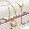 Natural Shell Pearl Pendant Necklace with Ion Plating(IP) 304 Stainless Steel Chains NJEW-K255-19G-2