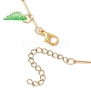 Acrylic Leaf & Glass Seed Beaded Grapes Tassel Brass Bar Link Chain Anklets for Women AJEW-MZ00008-01-5