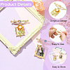 2Pcs 2 Styles Square & Rectangle with Flower Alloy ABS Imitation Pearl Brooch JEWB-CJ0001-92-3