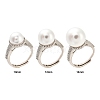 Round Brass Micro Pave Clear Cubic Zirconia Adjustable Ring Settings KK-D378-35P-6