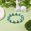 Lampwork Mushroom Beaded Stretch Bracelet for Women BJEW-JB08228-3