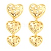 Hollow Heart Rack Plating Brass Dangle Stud Earrings EJEW-A028-10G-1