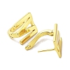 Brass Letter Stud Earrings for Women EJEW-A038-01M-G-2