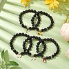 8.5mm Round Natural Lava Rock Beaded Stretch Bracelets BJEW-JB10517-2