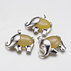 Natural Yellow Agate Pendants G-E462-A06-1