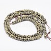 Faceted Natural Dalmatian Jasper Rondelle Beads Strands X-G-K090-03-2