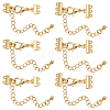 Beebeecraft 8Pcs 2 Size Brass Chain Extenders FIND-BBC0002-70G-1