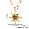 Fashionable Hip-hop Style Brass Pave Clear & Black Cubic Zirconia Star Pendant Dapped Chain Necklaces for Women Men UR9069-1-1