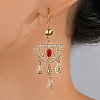 Luxurious Zinc Alloy Middle Eastern Ramadan Hollow Flower Half Round Hoop Earrings JM5202-3-1