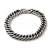 304 Stainless Steel Cuban Link Chain Bracelets for Women Men BJEW-Q341-15C-AS-1