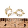 SHEGRACE Brass Micro Pave Clear Cubic Zirconia Connector Charms XGRQ3P792-601G-3