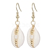 Natural Shell & Pearl Dangle Earrings EJEW-JE05435-1