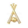 Rack Plating Brass Micro Pave Cubic Zirconia Pendants ZIRC-F142-32C-G-1