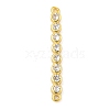 Brass Pave Cubic Zirconia Three Flat Round Links Connector Charms KK-P277-52C-A-2