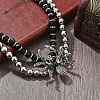 Gothic Alloy & Plastic Beaded Stretch Necklaces NJEW-K390-01P-2