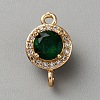 Light Gold Plated Brass Pave Cubic Zirconia Connector Charms KK-CJC0001-41KCG-07-1