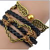 Suede & Imitation Leather Cord Knitted Multi-strand Bracelets WGD6FE3-21-1