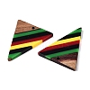 Jamaican Colour Epoxy Resin & Walnut Wood Pendants X-RESI-N039-122T-2