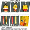 SUPERFINDINGS 2Pcs 2 Colors Chinese New Year Theme Plastic Keychains KEYC-FH0001-07-2