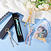 Polyester Cord First Communion Christening Keychain with Alloy Enamel Cross for Baptism Favors Gift KEYC-AB00031-3