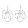 Flower Glass Pearl Beaded Dangle Earrings EJEW-JE05882-1