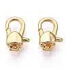 Brass Heart Lobster Claw Clasps KK-N254-10G-1