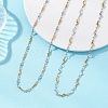 2Pcs 2 Styles Two Tone 304 Stainless Steel Bar Link Chain Necklaces for Women NJEW-JN05962-1