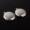 Flat Round Brass Diffuser Locket Pendants ECF134-2S-2