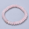 Natural Rose Quartz Beaded Stretch Bracelets BJEW-S127-15-1