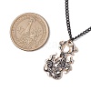 Alloy Enamel Black & White Pendant Necklaces NJEW-JN05121-06-3