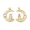 Rack Plating Brass Cubic Zirconia Pendants KK-G456-17G-1