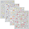 4Pcs 4 Styles Flower Pattern Self Adhesive PET Nail Art Stickers Decals MRMJ-SP0001-19-1