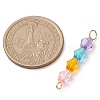 Rainbow Color Transparent Acrylic Bicone Beaded Connectors Charms PALLOY-JF02968-3