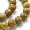 Natural Wood Lace Stone Round Bead Strands G-J276-06-12mm-3