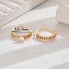 Elegant Copper Ring with 18K Gold Plating and Diamond Inlay YE9619-1-1