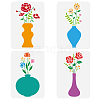 4Pcs 4 Styles PET Hollow Out Drawing Painting Stencils DIY-WH0395-0003-1