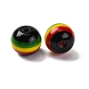 Ghana Jamaica Reggae Stripe Resin Beads RESI-G104-01B-2