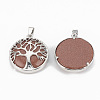 Synthetic Goldstone Pendants G-S292-10F-P-2