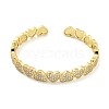 Heart Brass Micro Pave Clear Cubic Zirconia Open Cuff Bangles for Women BJEW-Z062-02A-2