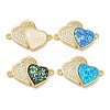 Rack Plating Brass Micro Pave Clear Cubic Zirconia Connector Charms KK-P268-20G-1