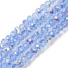 Electroplate Transparent Glass Beads Strands EGLA-A046-01A-20-1