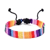 Cloth Rope Braided Flat Cord Bracelet PW-WG88858-03-1