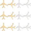 12Pcs 2 Colors 201 Stainless Steel Pendants STAS-UN0035-68-1